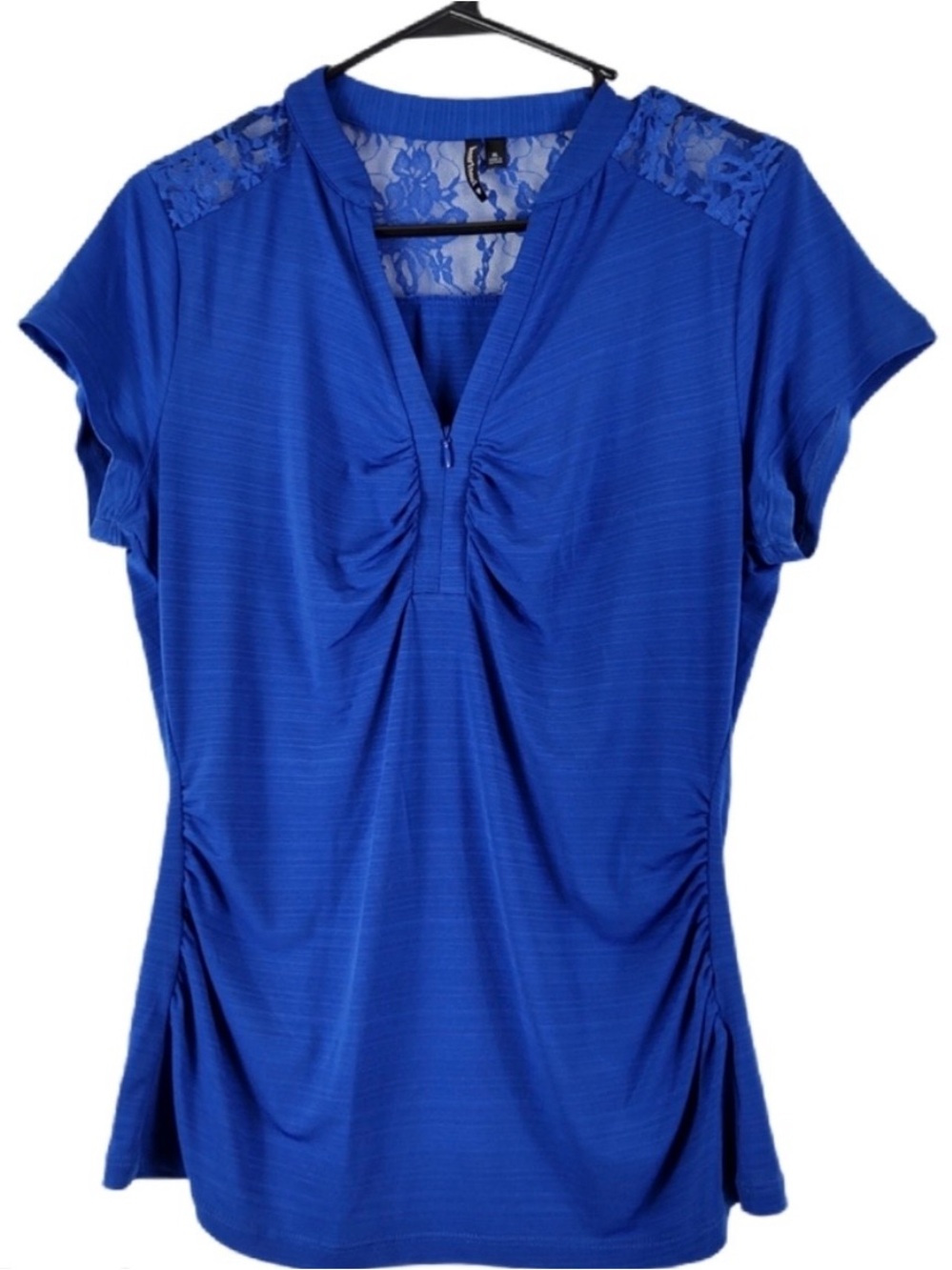 HeartSoul Royal Blue Lace-Trim XL Blouse